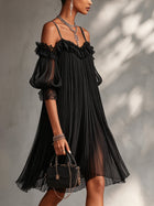 Vitoria | Minivestido negro de muselina 2
