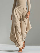 Giuliana | Conjunto de Top Beige de Cuello Barco y Pantalón de Pierna Ancha en Capas 4
