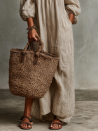 Carmen | Vestido largo de algodón y lino con diseño off-the-shoulder 4