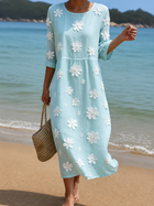Vestido casual de mujer con estampado floral 1