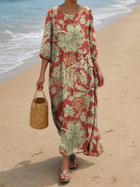 Vestido casual de mujer con estampado floral 1