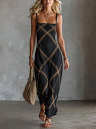 Melisa Vestido Maxi Geométrico con Escote Cuadrado 2
