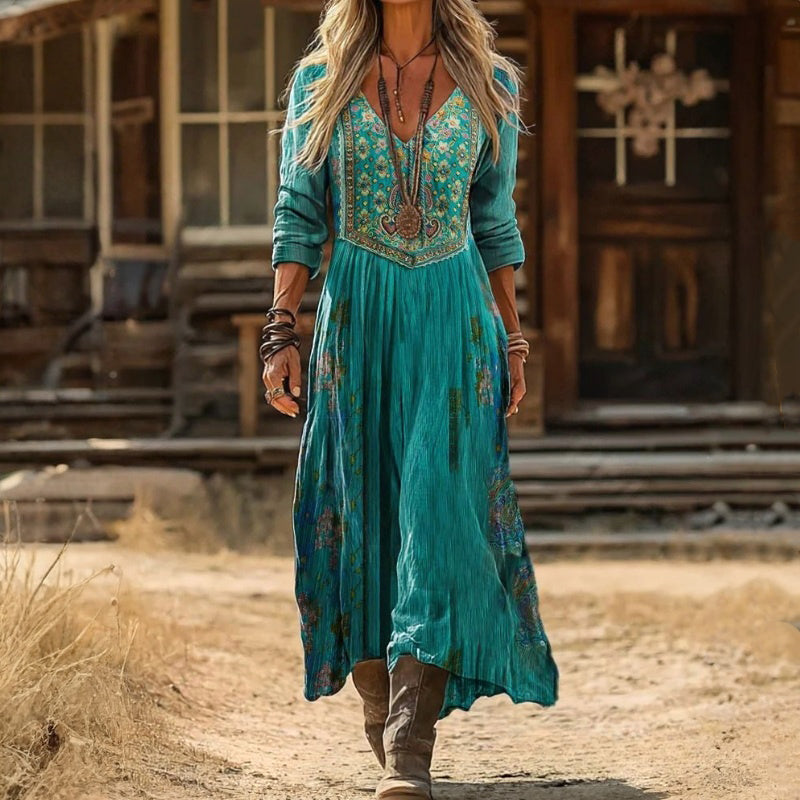 Alejandra | Vestido Maxi Bohemio Fluido
