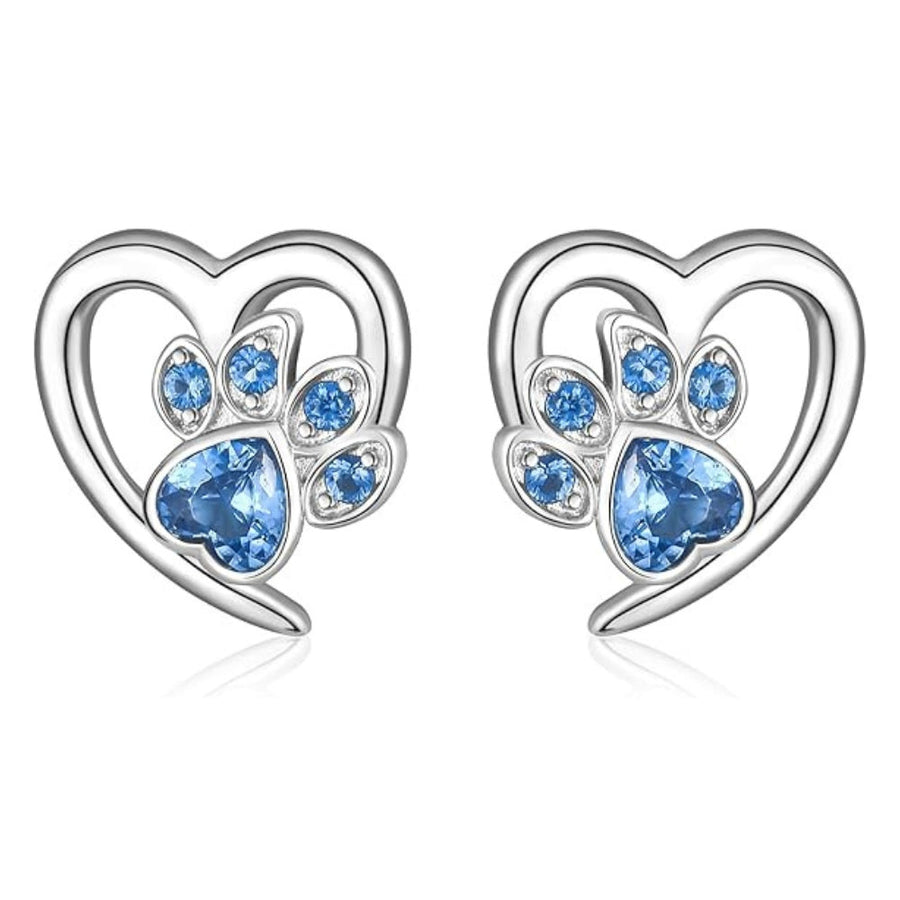 Aretes Huella y Corazón en Zirconia