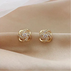 Lourdes - Pendientes Dorados de Espiral con Cristales 1