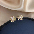 Lourdes - Pendientes Dorados de Espiral con Cristales 2