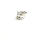 Anillo réglable Huella & Corazón torsadés - Acero inoxidable 2