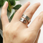 Anillo réglable Huella & Corazón torsadés - Acero inoxidable 4
