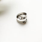 Anillo réglable Huella & Corazón torsadés - Acero inoxidable 3