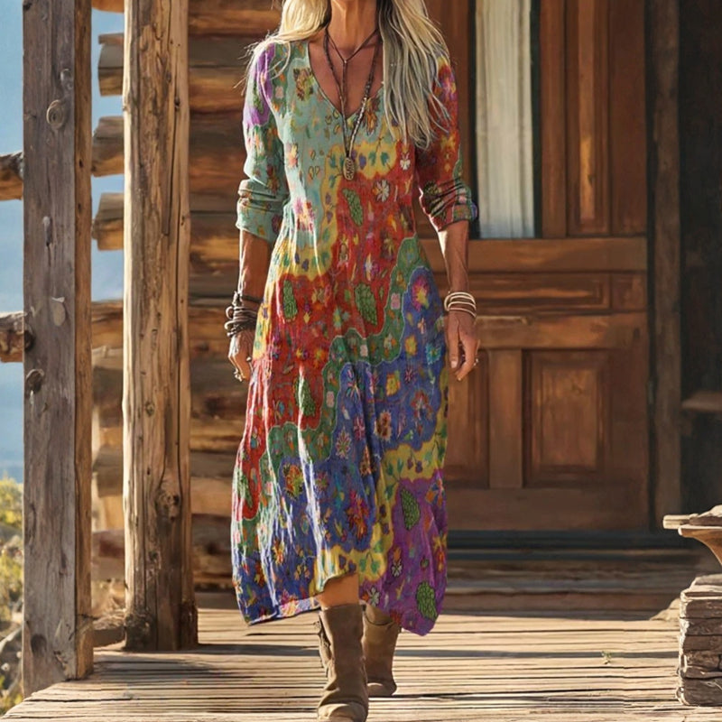 Mariana | Vestido Maxi Bohemio Fluido