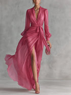 Gloria Vestido Maxi de Gasa con Escote en V 1