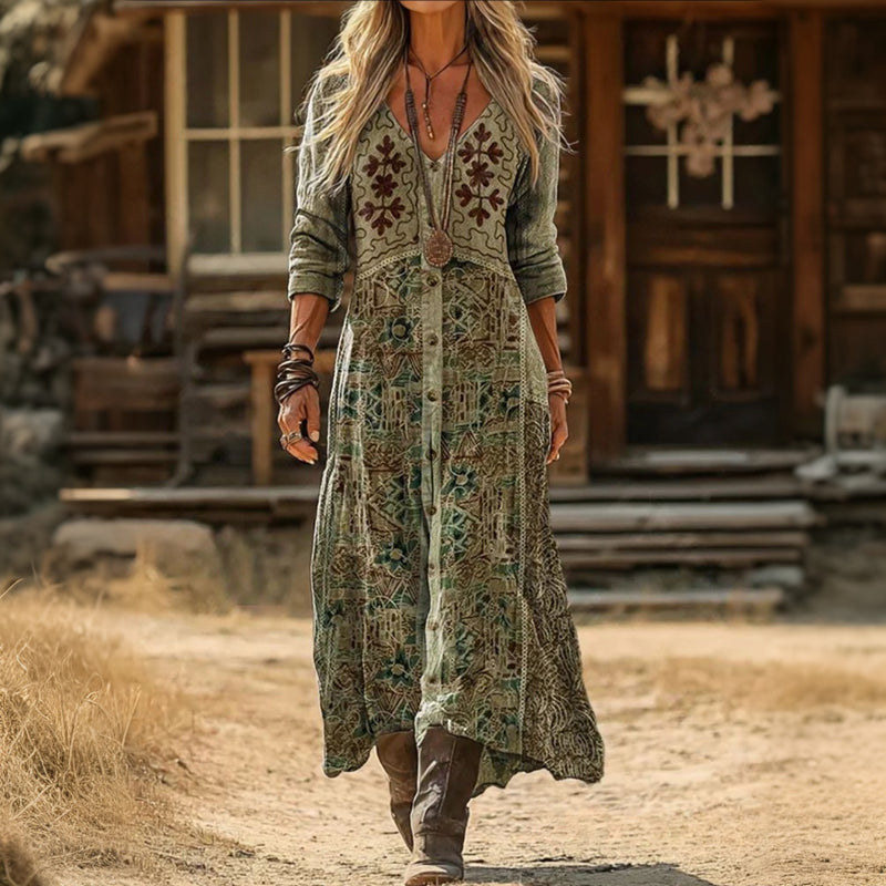 Paula | Vestido Bohemio de Espíritu Libre al Tobillo