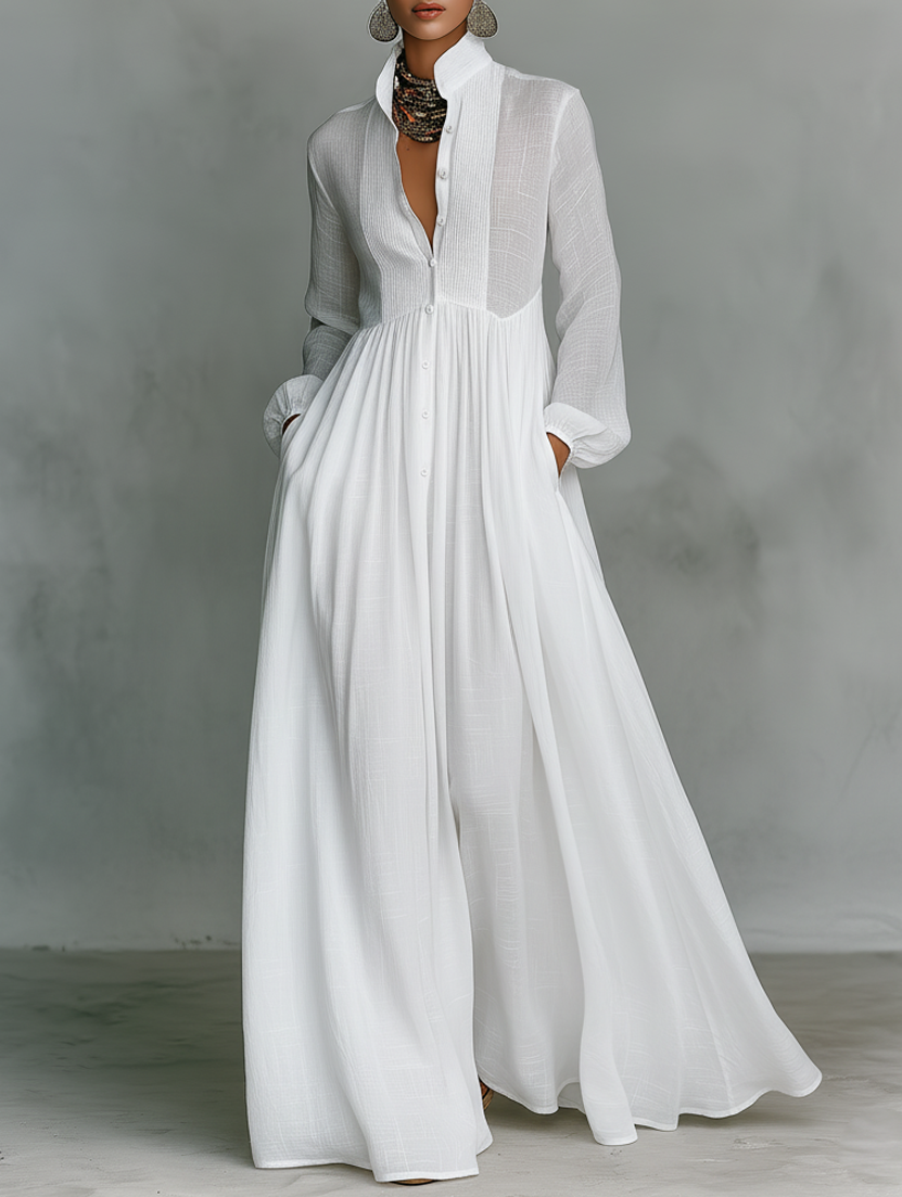 Serena - Vestido Maxi de Botones Fluidos