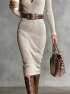 Eva| Vestido midi de punto con cinturón 3