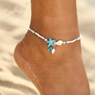 Pulsera de cheville Étoile y Coquillage con Pierres Naturelles 1