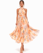 Aurora™ | Vestido de Cuello Halter con Estampado Acuarela 2