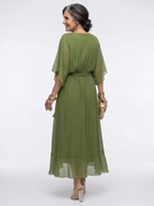 Elysia | V Neck Draped Waist Tie Midi Dress 5