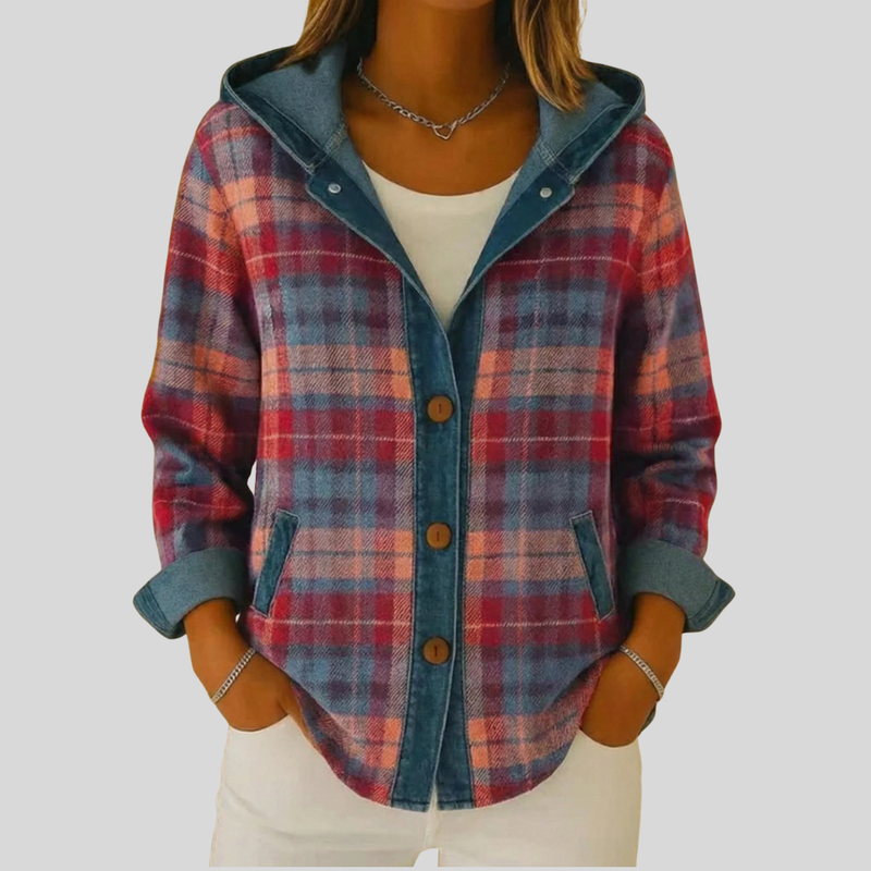 Ester | Camisa-Chaqueta a Cuadros con Capucha