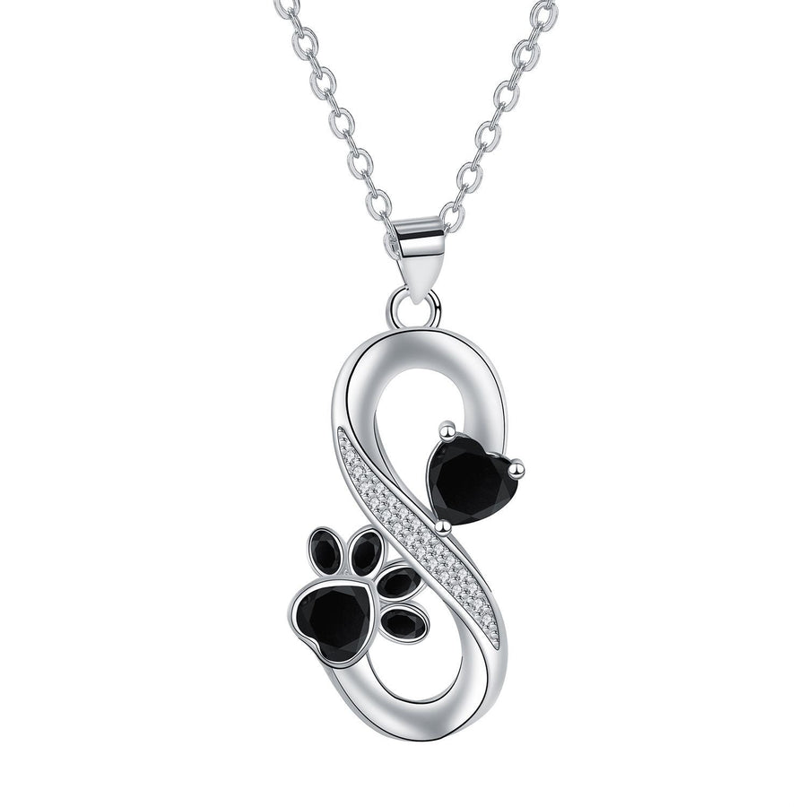 Collar Símbolo infinito Corazones huella de Huella