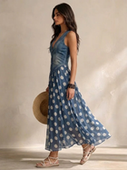 Adeline | Vestido Largo Denim con Lunares 2