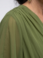 Elysia | V Neck Draped Waist Tie Midi Dress 4