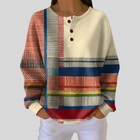 Astrid | Buzo Waffle Rayado Cuello Henley 1