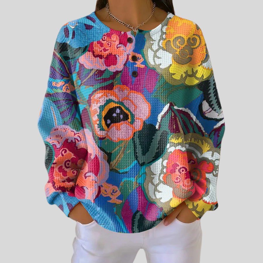 Mabel | Buzo Waffle Estampado Floral