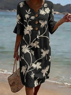 Vestido casual de mujer con estampado floral 1