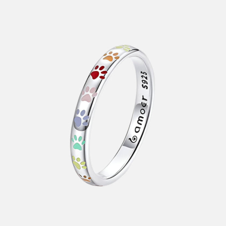 Anillo en Plata de ley con motif de Huella