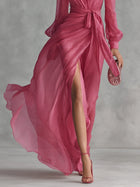 Gloria Vestido Maxi de Gasa con Escote en V 5