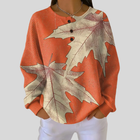 Beatriz | Buzo Waffle Estampado Hojas de Otoño 1