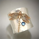 Anillo vintage de libélula dorado en plata 1