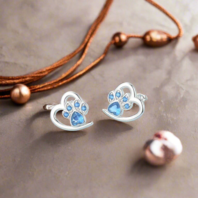 Aretes Huella y Corazón en Zirconia