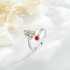 Anillo Perro y niña en Plata de ley - ajustable y simbólico 3
