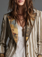 Luciana | Blazer Bohemio a Rayas con Cuello Estampado 4