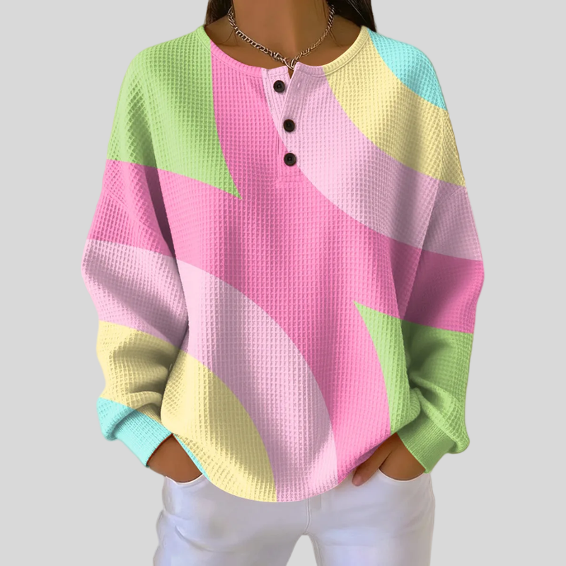 Otilia | Buzo Waffle Estampado Abstracto
