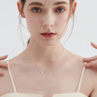 Collar Huella de Gato en Plata de ley - Colgante Corazón en Cristal 4