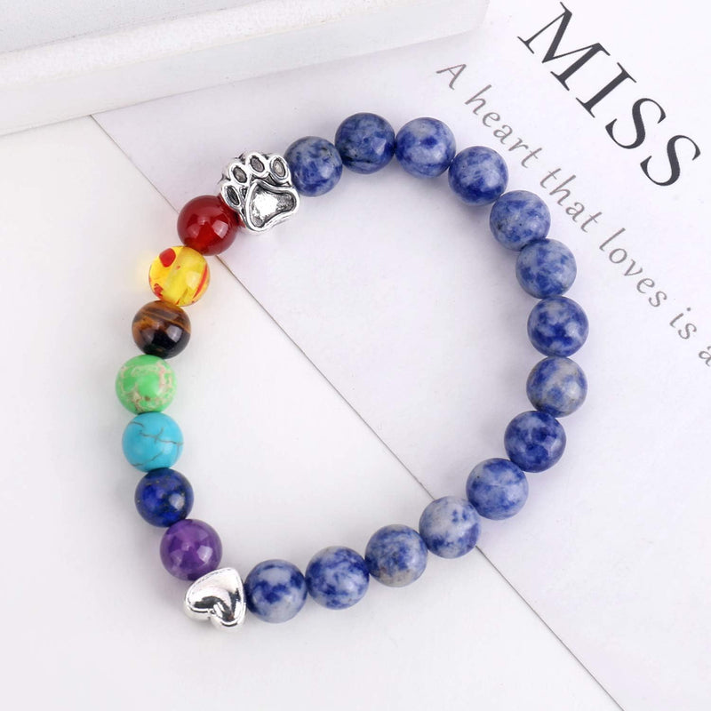 Pulsera conmemorativo Arcoíris Puente - Perlas 7 chakras Regalo para la pérdida de un mascota