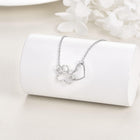 Collar Huella de Gato en Plata de ley - Colgante Corazón en Cristal 3