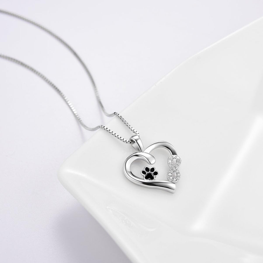 Collar Huella y Corazón con breloque infini