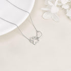 Collar Huella de Gato en Plata de ley - Colgante Corazón en Cristal 1