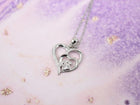 Collar de huella y corazón en plata de ley con zirconia 2