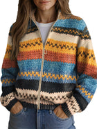 Yseult™ | Cárdigan Tejido con Rayas en Zigzag Multicolor 2
