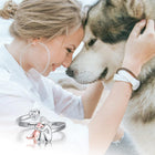 Anillo ajustable para perro en plata de ley 925 - Siempre en mi corazón con zirconia 2