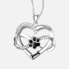 Collar Corazón Infini y Huella en Plata de ley 925 con Zirconia 4