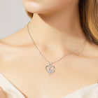 Collar de huella y corazón en plata de ley con zirconia 4