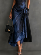 Camilla | Vestido Cruzado Midi Estampado Abstracto Azul 3