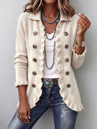 Adelina | Chaqueta de Punto Marfil con Volantes 1