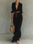 Camille™ | Vestido Maxi con Solapas y Cinturón en la Cintura 4