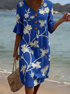 Vestido casual de mujer con estampado floral 1
